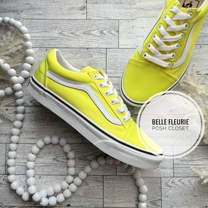 NWT Vans Neon Yellow Low Top Lace Up Old Skool Shoes